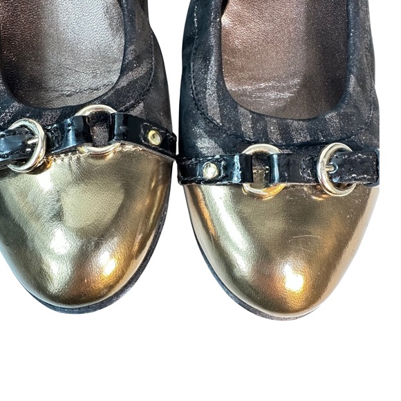 AGL women’s Ballet flats Zebra Leather Size: 37.5 Color: Black bronze shimmer. - Picture 7 of 10